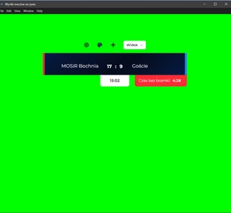 Tablica wyników MOSiR Bochnia - pierwsza kara 2min