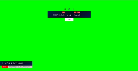 Tablica wyników MOSiR Bochnia - pierwsza kara 2min